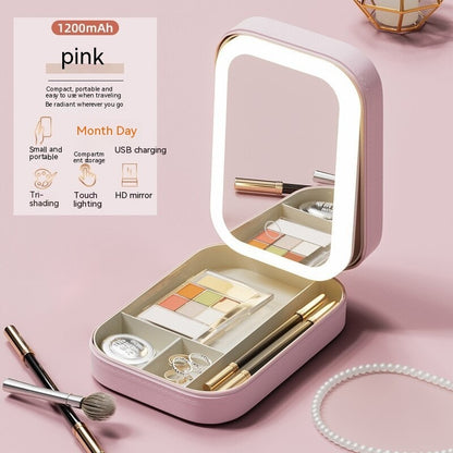 Cute Makeup Storage Box With LED Light