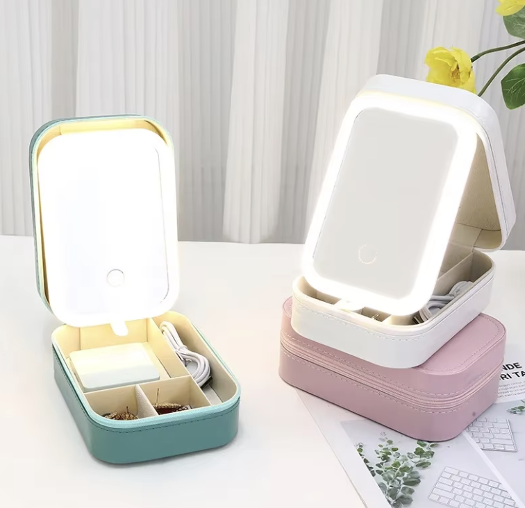 Cute Makeup Storage Box With LED Light