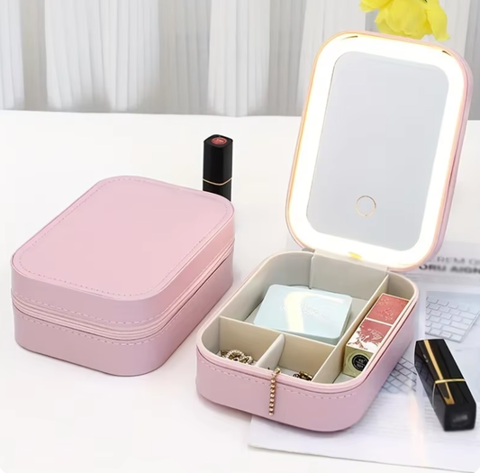 Cute Makeup Storage Box With LED Light